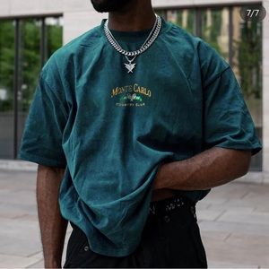 Blue cotton short sleeve T shirt